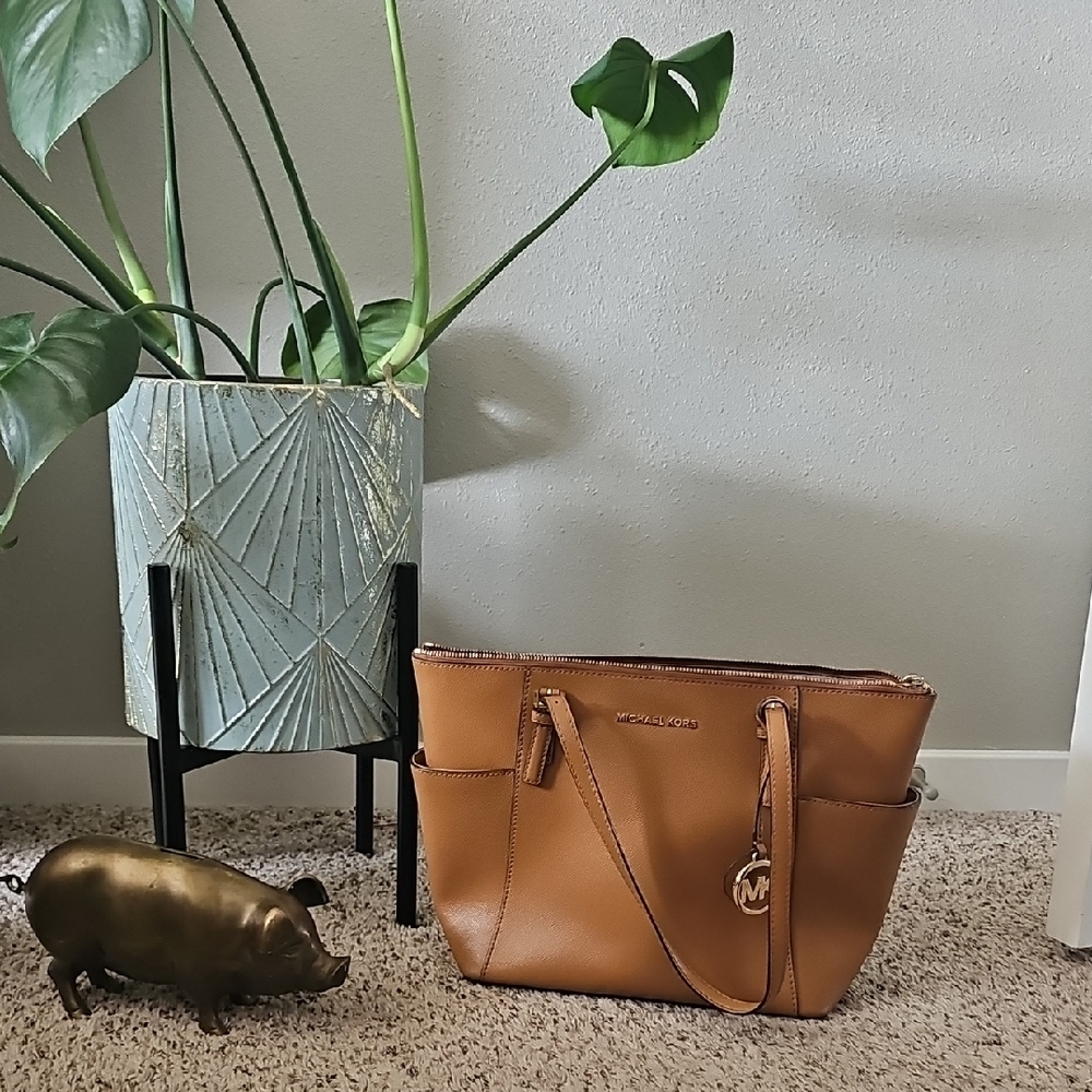 Michael Kors Tan Leather Tote - Jet Set